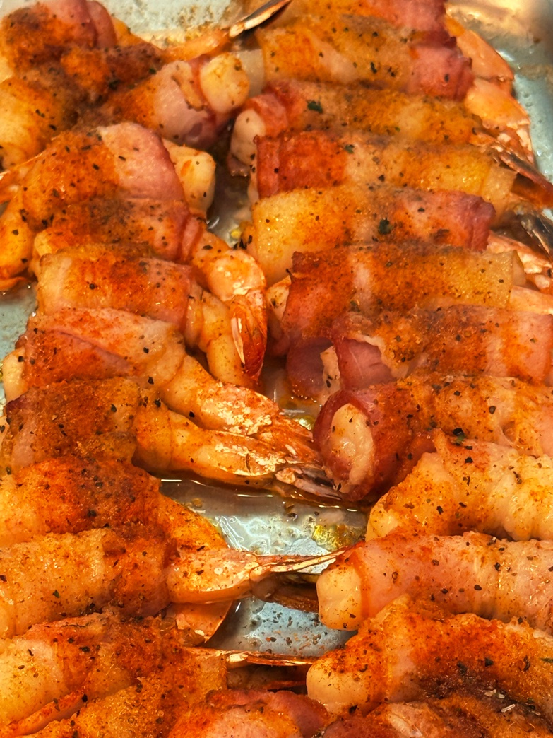 Bacon-wrapped shrimp