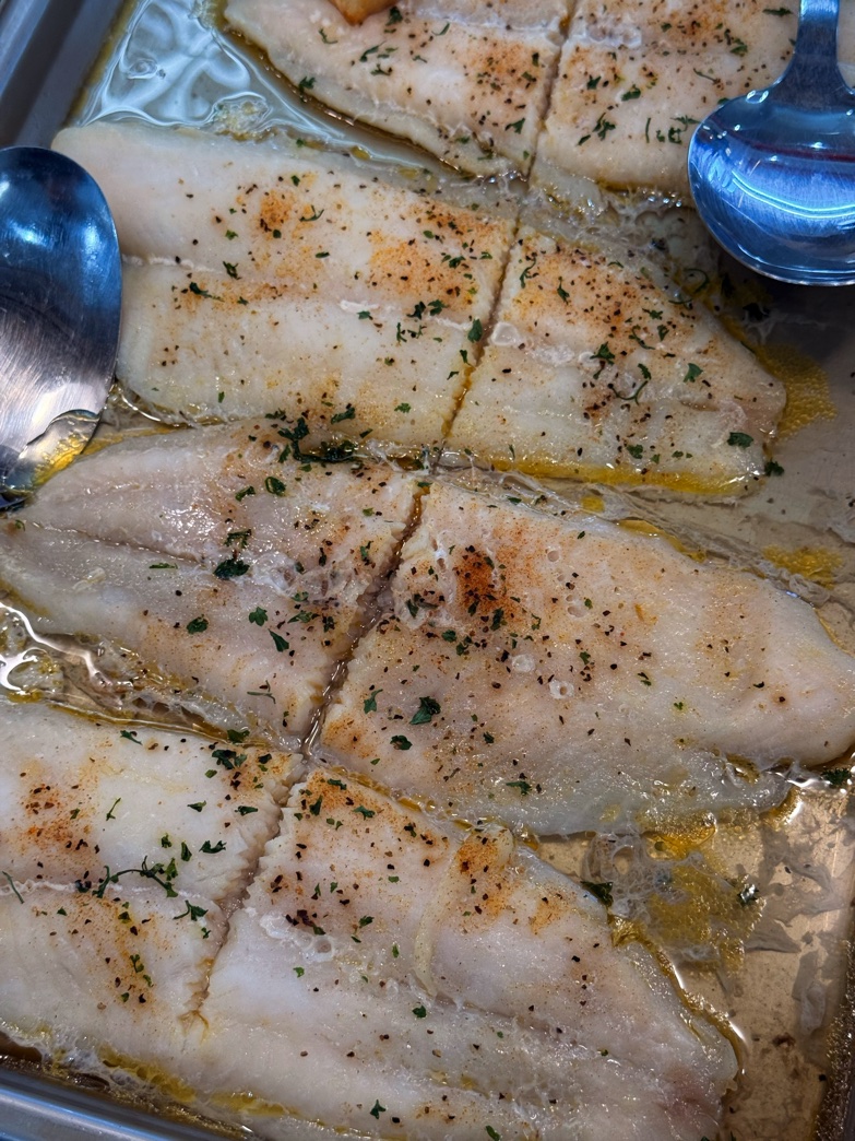 Baked white fish
