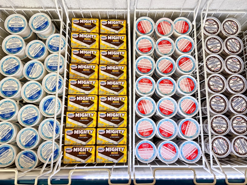 Hershey's ice cream cups and sandwiches