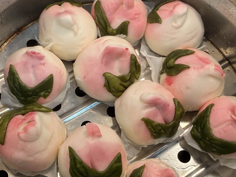 Taro peach buns